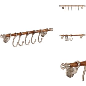vidaXL Kapstok - Kapstokken - Kledingrek - Jassenrek - Wandkapstok 75x15 cm aluminium