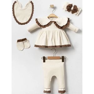 Dutchdreumes babyset Chic in kant beige romantische babyset luxe babyset maat 50/56 5 delige set
