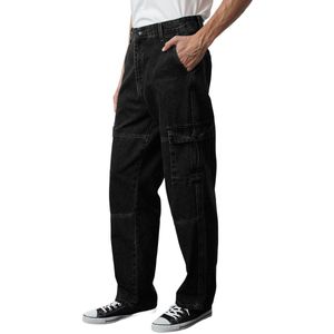 Trendyol Zwarte 100% Katoenen Baggy Fit Cargo Losse Jeans Broek Jeans Tmnaw25Je00002