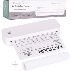 Impressora Térmica - Portable Printer A4 - Draadloos - 304 DPI - Wit