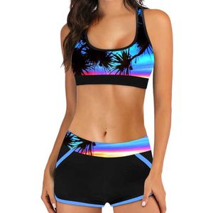 Modieuze Tankini set Palmtree deluxe - Bikini en Short - Vrouwen - Bikini en badpak set - Tweedelig - Broekje - Casual en Modieus