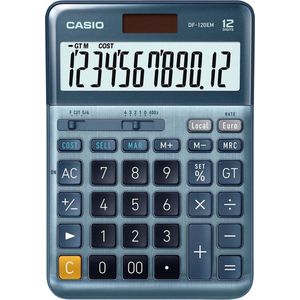 Casio DF-120EM - Grote Bureaurekenmachine - Eenvoudige valuta-omrekening en margeberekening