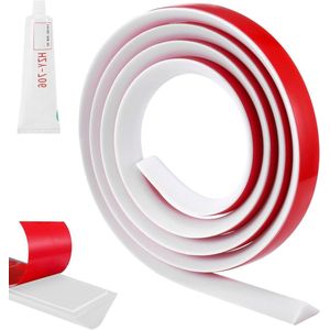 Douchestrip Zelfklevende Douche Waterbarrière met Siliconen Kit - 2 mFlexibele Siliconen Douchedrempel Waterbarrière voor Doucheafdichting - Douchebak Vloer Wastafel