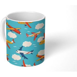 Mok - Patronen - Vliegtuig - 350 ML - Koffiemok - Kinderen