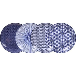 Tokyo Design Studio | Nippon Blue | Set van 4 Borden 20,6 cm | Porselein