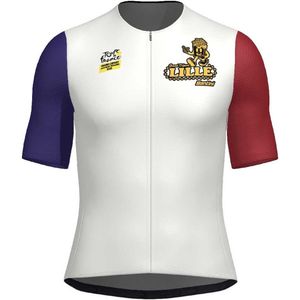 Santini Tdf Grand Depart Lille 2025 Korte Mouw Wielertrui Wit 2XL Man,Vrouw
