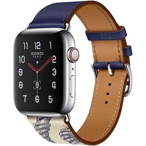 Apple watch leren bandje van By Qubix - Blauw - Geschikt voor alle 38 en 40mm Apple watches  - Van hoge kwaliteit!