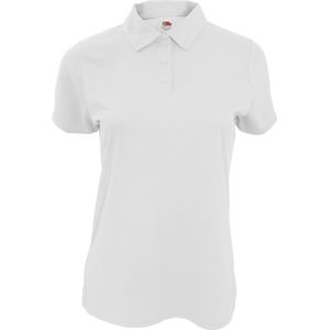 Fruit Of The Loom Polo Dames Vochtafvoerende Performance Poloshirt (Wit)