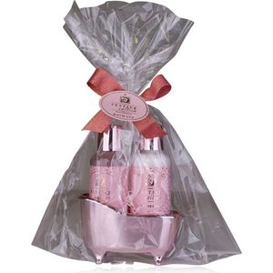 Festive Edition - Bath Set Winter Rose | Geschenkset | 2 Producten in 1 Cadeau | Badset in een roze badkuip | Incl. 100ml douchegel, 100ml bodylotion | Parabenenvrij | Vegan Friendly |