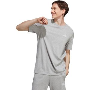 adidas Sportswear Essentials Single Jersey Geborduurd Small Logo T-shirt - Heren - Grijs- L