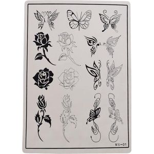 4 stuks (assorti) bedrukte oefenhuid - tattoo - pmu - nep oefenhuid.