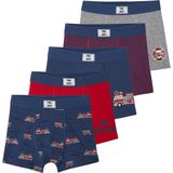 Set van 5 - Jongensboxers - Oceaanblauw - Biokatoen - Brandweermannen