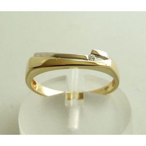 Gouden bicolor ring met diamant