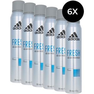 Adidas Fresh Deodorant Spray - 6 x 200 ml