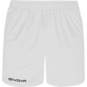 Korte broek, Givova P018, wit, geborduurd logo !, maat 3XS (128/134)