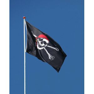 Piratenvlag - Piraat Vlag - 90x150cm - Pirate Flag - Originele Kleuren - Sterke Kwaliteit Incl Bevestigingsringen - Hoogmoed Vlaggen