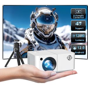 Equivera Mini Beamer - Draagbare Projector - Android TV - WiFi 6