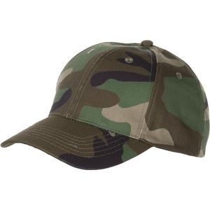 MFH - US Army cap - legerpet met klep - in grootte verstelbaar - woodland camouflage