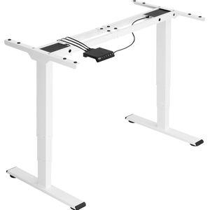 tectake® - elektrisch Zit Sta Bureau - in hoogte verstelbaar tafelframe bureauframe Twain - wit - 404313