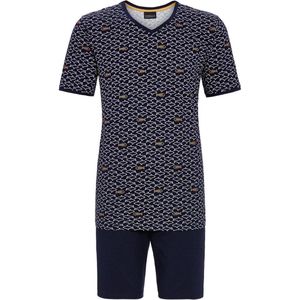 Nachtblauwe heren shortama haaien - Blauw - Maat - 46