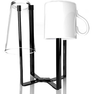 Tower Flessendroger Flessenhouder: Multifunctionele standaard voor de keuken, opvouwbaar, afdruipflessen, afdruiprek voor 4 flessen (H 21 cm/8,48 inch, zwart)