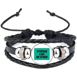 Akyol - stepdad like no other armband zwart - Vader - geweldige papa - niemand anders - verjaardag - cadeau - kado - bedankje - geschenk