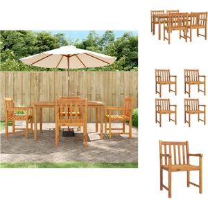 vidaXL Tuinset - Tuinsets - Loungeset - Tuintafel - 5-delige Eethoek massief acaciahout