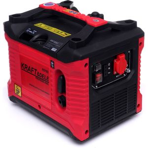 Kraft & Dele KD192 Draagbare Inverter Generator Benzine 4-Takt met Stroomstabilisatie 1000 - 1500 Watt - 1x 230V - Stroomgenerator - Rood