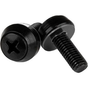 StarTech M6 x 12mm schroeven voor serverkast en rack - 100 stuks pak - zwart