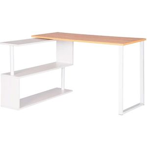 AllinShop® - Bureau tafel - L Vormig - Hoek Bureau - Verstellbaar - Opvouwbaar - Computertafel - Hout - Wit - Bureaustoel - Game Tafel - Game Bureau - Modern - 120x50x74CM