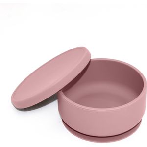 Baby Minoe - silicone baby kommetje met deksel - zuignap - vaatwasserbestendig - kinderservies - Dusty Pink