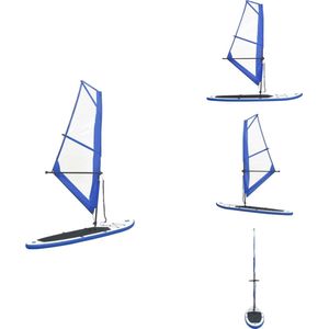 vidaXL Paddleboardset - Paddleboardsets - Paddleboard Met Zeil - Paddleboards Met Zeilen - Stand-up paddleboard opblaasbaar met zeilset blauw en wit