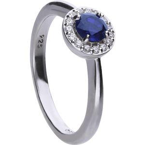 Diamonfire - Zilveren ring met steen Royal Colors - Zirkonia - Entourage - Blauw