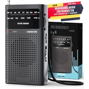 GTB® Transistor Radio Op Batterijen - Transistor Radio - Transistor Radio met Netvoeding - Zwart - 7cm x 3cm x 12cm