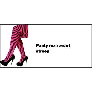 Luxe Panty gestreept zwart/roze - Carnaval thema feest party fun festival