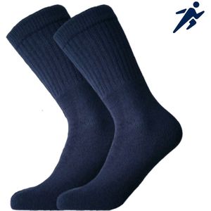 10 Paar Katoen Sportsokken - Badstof - Mrinblauw Maat 39-42