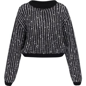 myMo ROCKS Trui  zilvergrijs / zwart / wit