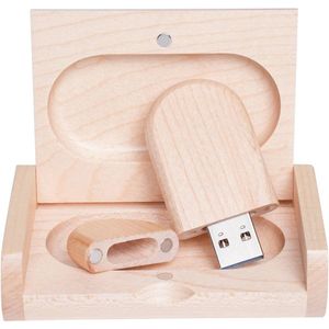 USB 2.0 Stick met Houten Doos - 16GB Opslag