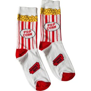 Cozi Studio Kleurrijke, Speelse en Grappige One-Size Katoen Sokken voor Mannen & Vrouwen - Pizza, Donuts, Avocado & Meer - Perfekt Cadeau, Funny Socks, Heren & Dames, Popcorn Sokken