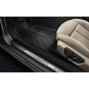 Rubberen Automatten Voorzijde voor BMW 4 Serie (F32/F33/F36) & M4 (F82/F83) (Non-xDrive) - Tweedelig - Slijtvast - Incl. LCI & Klittenbandpluggen - Linker Stuur - Zwart - Thermoplastische Elastomeren