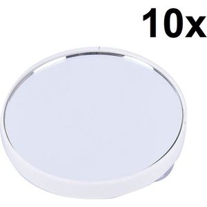 Make-up Spiegel - Wit - Vergroot 10x - Met Zuignappen