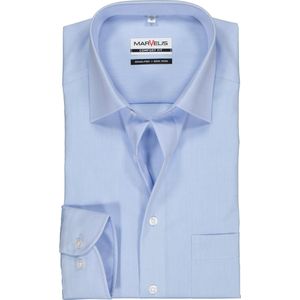 MARVELIS comfort fit overhemd - mouwlengte 7 - lichtblauw - Strijkvrij - Boordmaat: 44