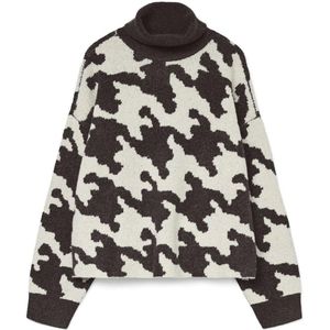 VERO MODA - VMHURLEY LS HIGHNECK HOUNDSTOOTH PULL - Gebreide Pullover - Dames