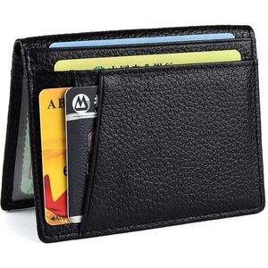 kaarthouder pasjes - PU leer - portemonnee - dames - heren - RFID beveiliging - bankpas beschermhoesje - zwart - Pasjeshouder - 10 pasjes