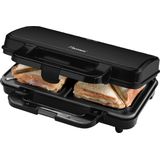 Bestron XL Tosti ijzer voor 2 Tosti's, Tosti apparat met antiaanbaklaag & indicatielampje, 1000W, kleur: Zwart