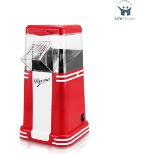 LifeStages - Popcorn Machine - Popcornmachine - Popcorn Maker - Heerlijke Popcorn Voor Thuis - Snel En Makkelijk Zelf Gemaakt - Makkelijk Schoon Te Maken, Hete Lucht Technologie