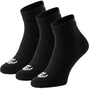 Vinnie-G Quarter Sokken Zwart - 3 paar Zwarte Enkel sokken - Unisex - Maat 39/42