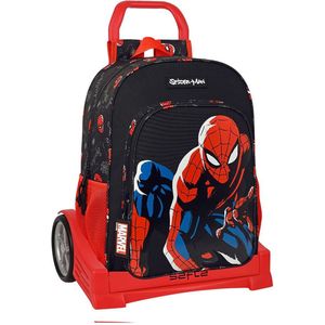 Schoolrugzak met Wielen Spiderman Hero Zwart (33 x 42 x 14 cm)