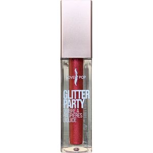 Lovely Pop Cosmetics - Vloeibare Oogschaduw - Metallic - Glanzend - Glitter - Rood Roze - 06 Candy Cane