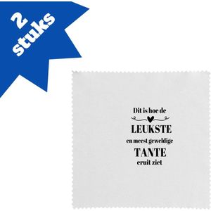 Akyol - dit is hoe de leukste en meest geweldigste tante eruit ziet brillendoekjes - Tante - meest leukste tante - verjaardag - cadeautje voor tante - tante artikelen - kado - geschenk - 17,8 bij 17,8 cm - 2 stuks